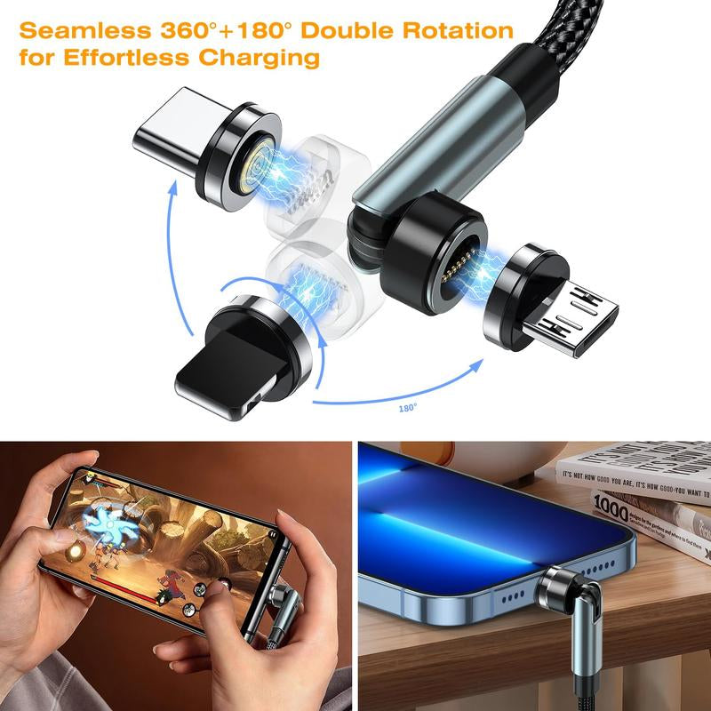 3 in 1 Magnetic Charging Cable for Iphone Samung Xiaomi, Replace Able Charging Port, Monther'S Day Gifts
